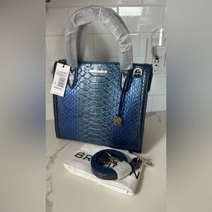 Brahmin small Caroline Electric Blue Genuine Leather Handbag